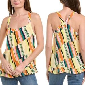 CAbi Colorful Tank Top Sleeveless Stripes Size S